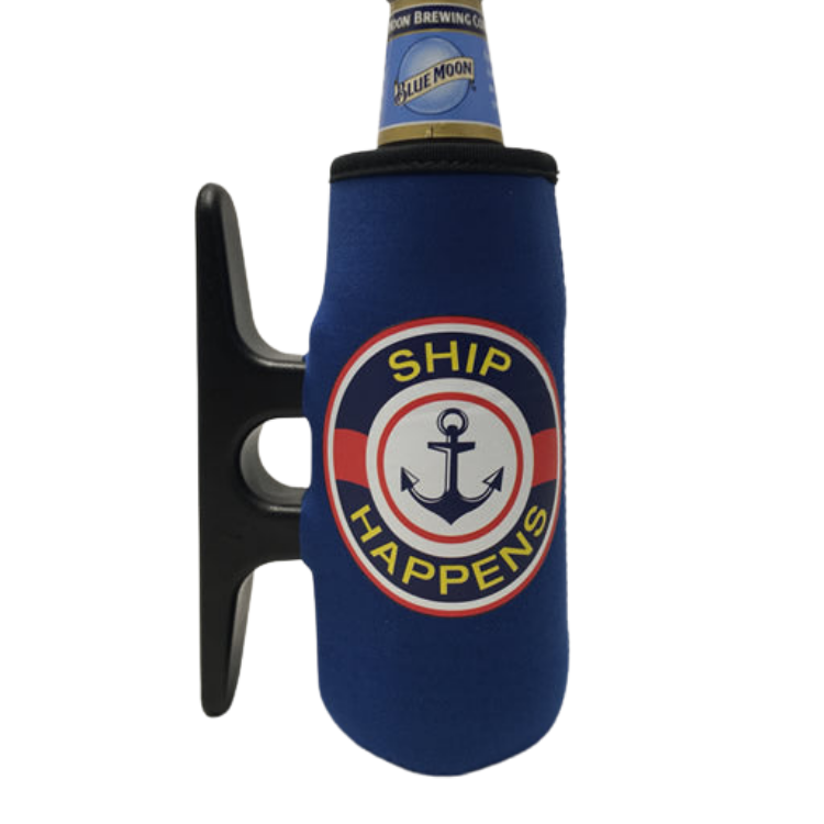 Flag Anchor CleatUS Cooler (Bottle)  nautical gifts, BPA free, beer mug,  custom, made in USA, boat cleat, dock cleat